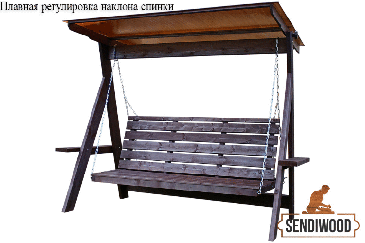 Деревянные садовые качели Сенди А1 палисандр